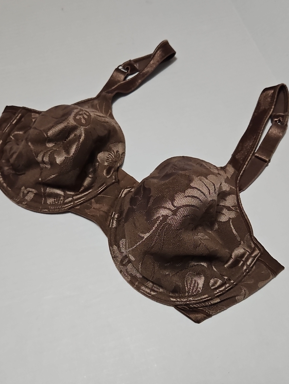 Playtex Women’s Floral Underwire Lined Padded Bra - Brown Size 38D